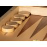 Backgammon en marqueterie de bois — coffret pliable