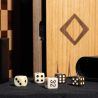 Coffret échecs dames et backgammon en marqueterie