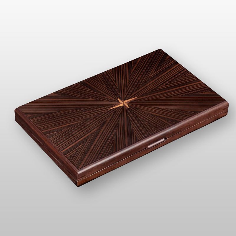 Backgammon en bois avec marqueterie — grand format