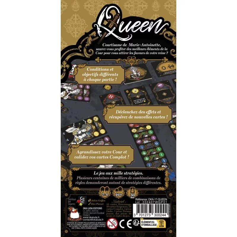 Queen Marie-Antoinette — jeu de société 2 à 4 joueurs