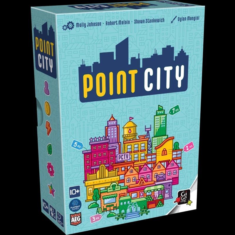 Boîte de Point City avec pictogrammes colorés sur le côté
