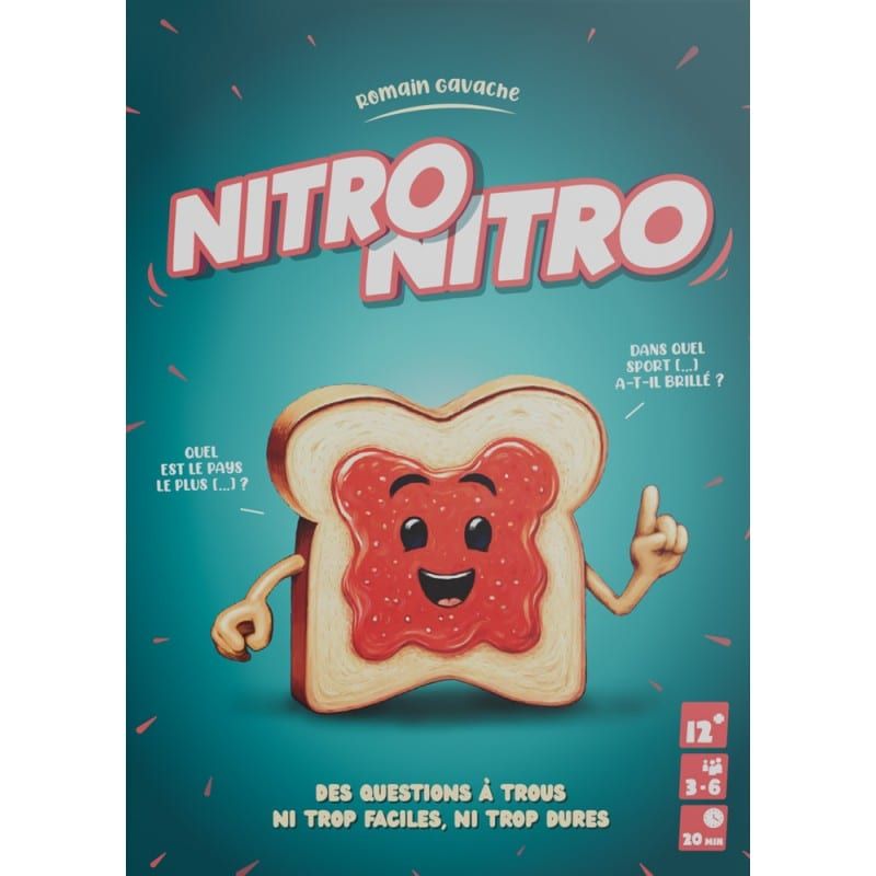 Boîte de Nitro Nitro montrant la mascotte et deux bulles de question