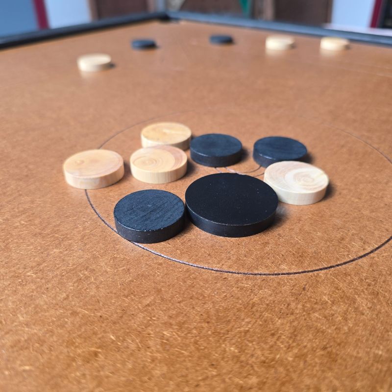 Billard indien carrom en chêne massif - déstockage