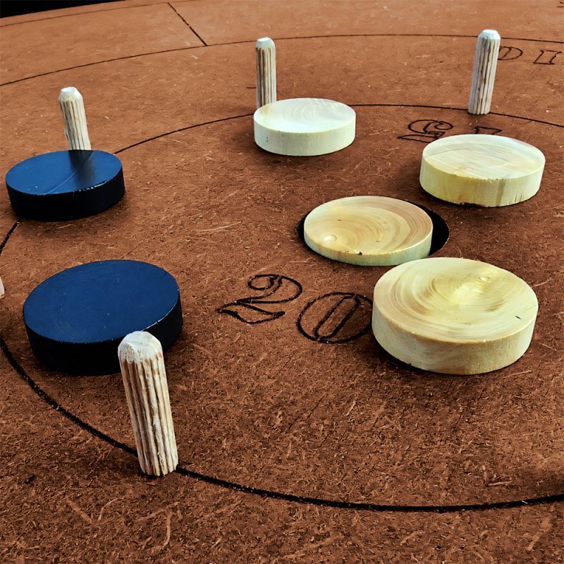 Crokinole jeu canadien en bois Made in FRANCE. Jouet en bois tous âges