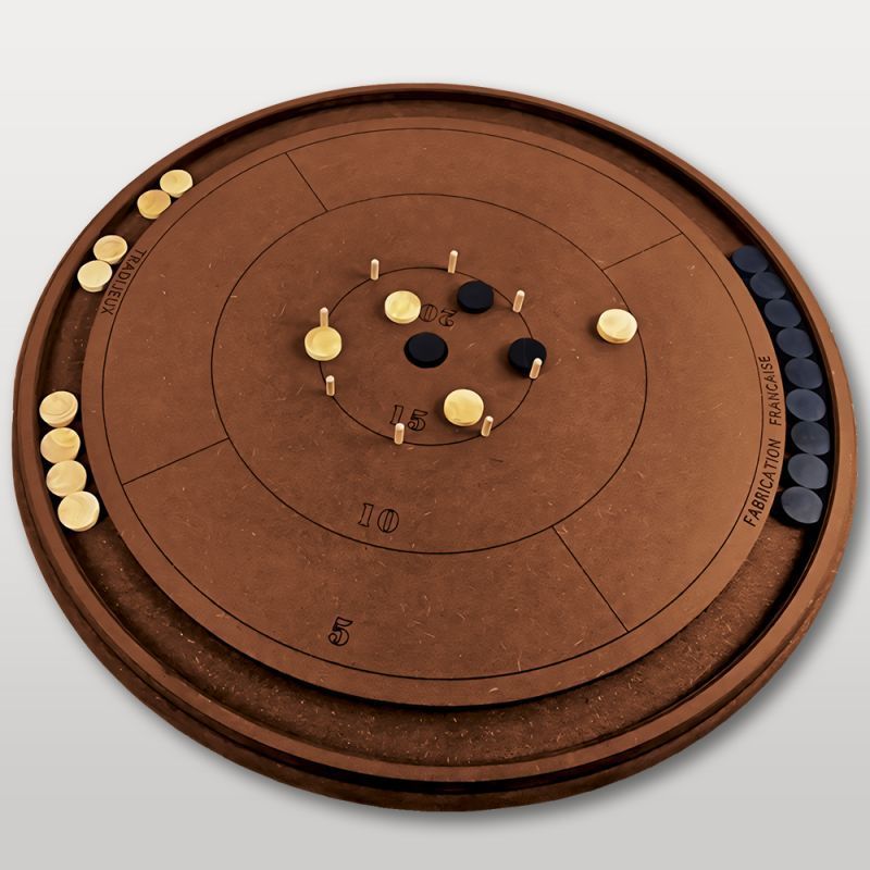 Crokinole jeu canadien en bois Made in FRANCE. Jouet en bois tous âges