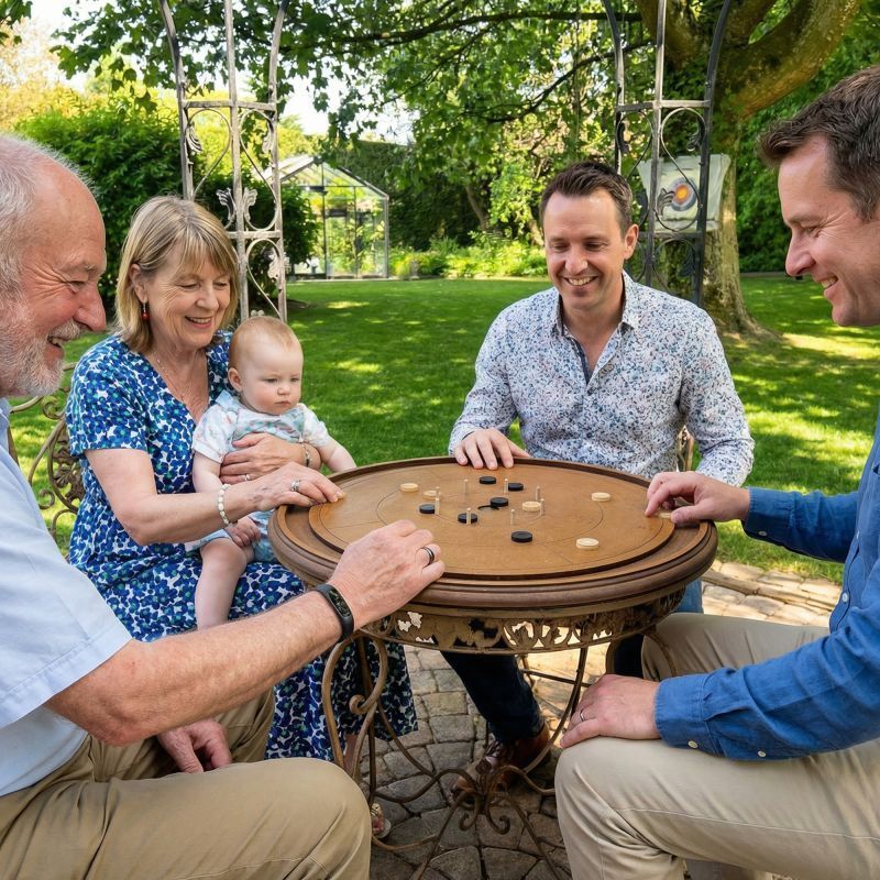Crokinole jeu canadien en bois Made in FRANCE. Jouet en bois tous âges