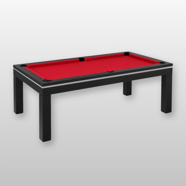 Billard noir convertible Novea, noir mat et tapis rouge