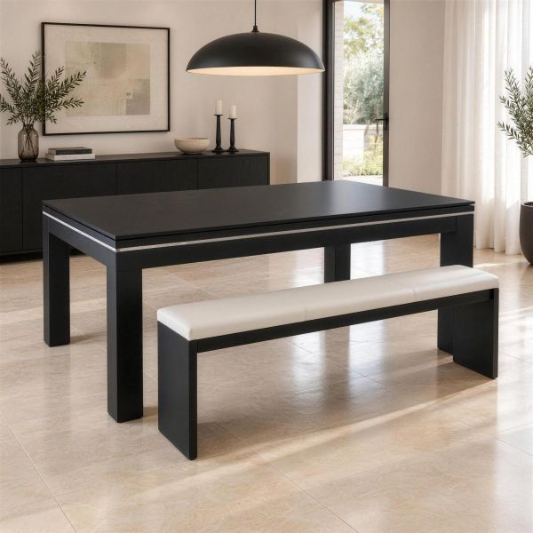 Billard noir convertible en table Novea, noir mat-2