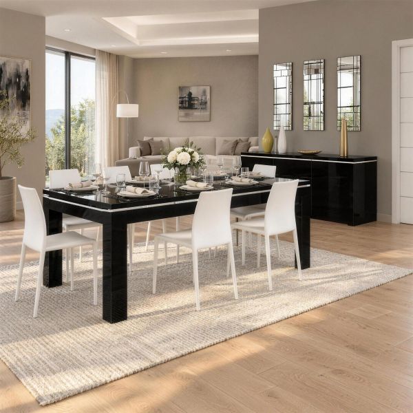 Billard noir convertible en table Novea, noir mat-3