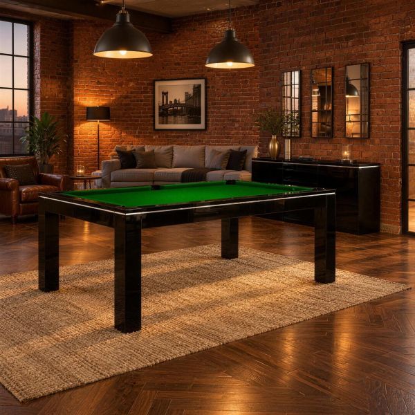 Billard noir convertible en table Novea, noir mat-4