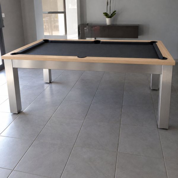 Billard table convertible Trendy, piètement inox brossé-1