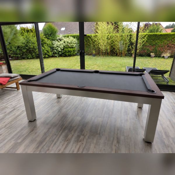 Billard table convertible Trendy, piètement inox brossé-4
