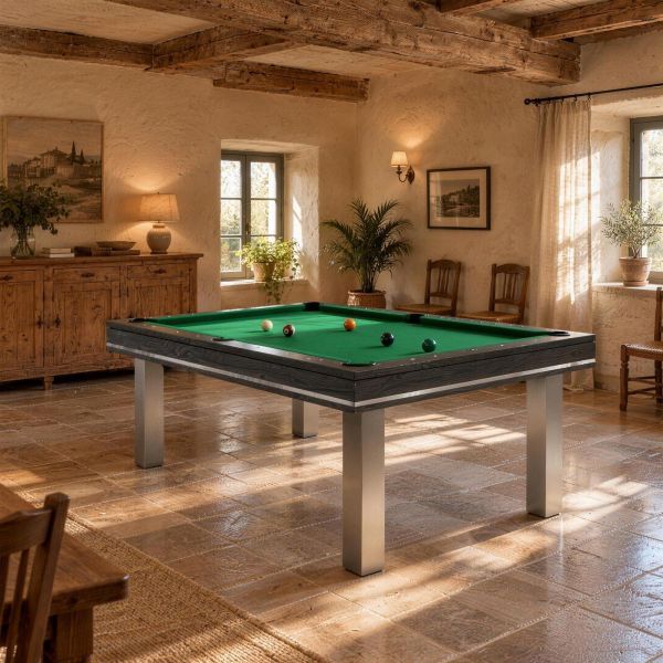 Billard personnalisable Harmony C, inox et bois massif sur mesure-2