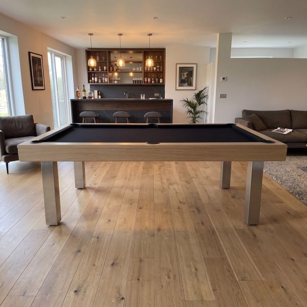Billard Harmony C en chêne sans liseré, pieds inox brossé