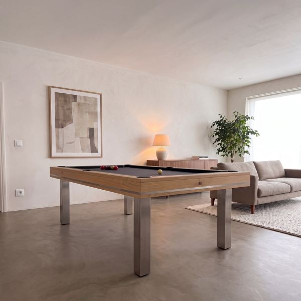 Billard personnalisable Harmony C, inox et bois massif sur mesure-1