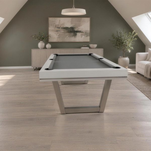 Billard table convertible Harmony V, piétement en V inox et bois massif-1