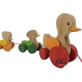 Le canard à tirer - Jouet en bois pour l'apprentissage de la marche.