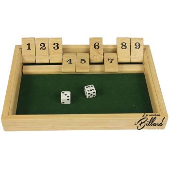 Jeu de société classique en marbre - Jeu de société en bois - Double face  peint 6 et 4 joueurs jeu de société accéléré avec 36 billes 6 dés