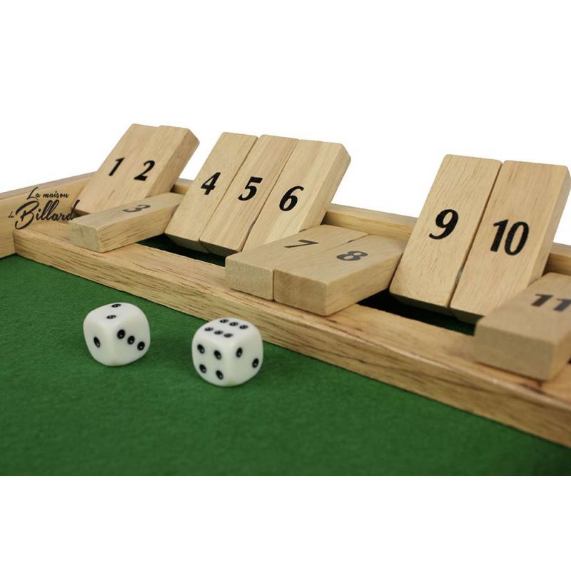 « Shut the Box 12 clapets » : un jeu pour l’apéros, ou faire aimer les maths.
