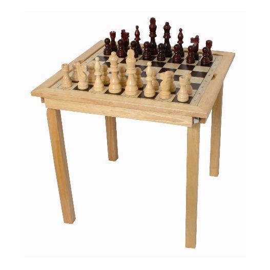 Table Jeu d'Échecs en Bois