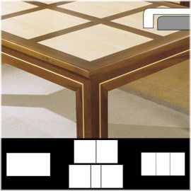 Plateau table NF à rabat extérieur droit, décor damiers