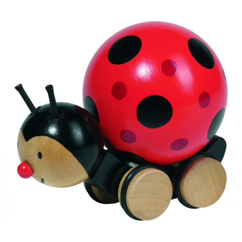 coccinelle en bois à tirer