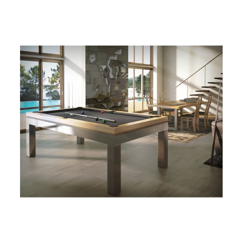 Billard New Tendance C. Inox : un billard haut de gamme en inox et bois massif