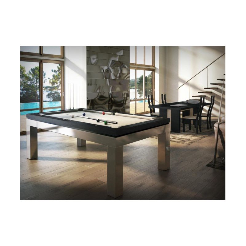 Billard New Tendance C. Inox : un billard haut de gamme en inox et bois massif