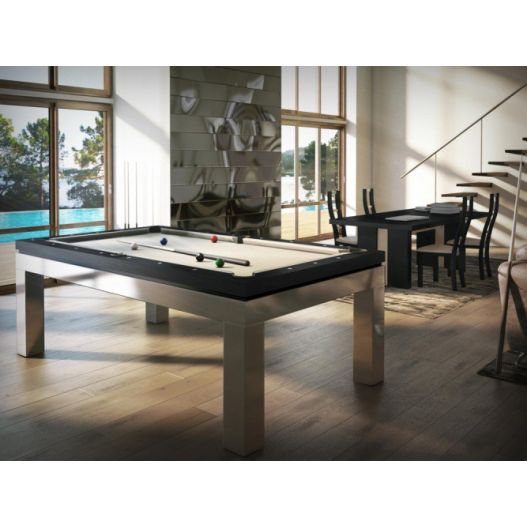 Billard New Tendance C. Inox : un billard haut de gamme en inox et bois massif