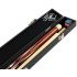 Queue de billard Française coloris bois avec décoration noir et blanc, livrée en mallette, procédé 11mm cuir