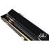 Queue de billard Française coloris bois avec décoration noir et blanc, livrée en mallette, procédé 11mm cuir