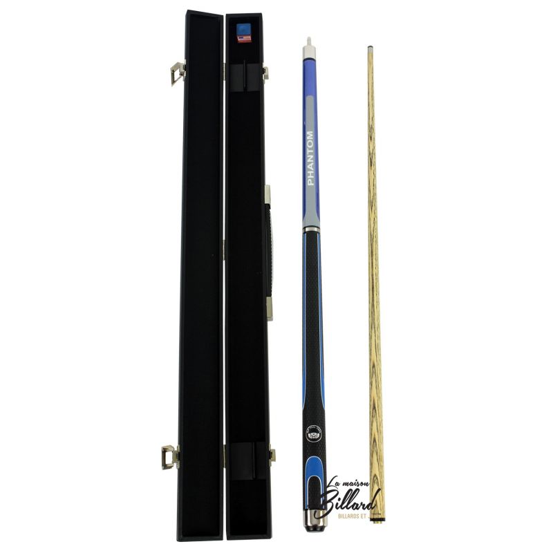 Coffret queue billard 8 Pool PHANTOM Noir et bleu