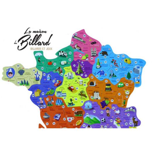 Puzzle carte de France et regions, jouet en bois - puzzle magnétique