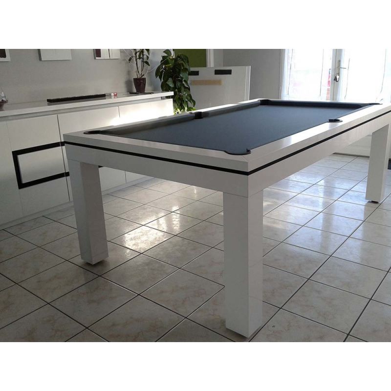 billard Novea, convertible en table, Blanc brillant + 20 autres coloris