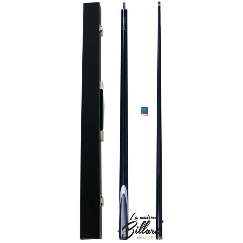 Coffret 8 Pool queue 1/2 noir gramax. Graphite effet carbone