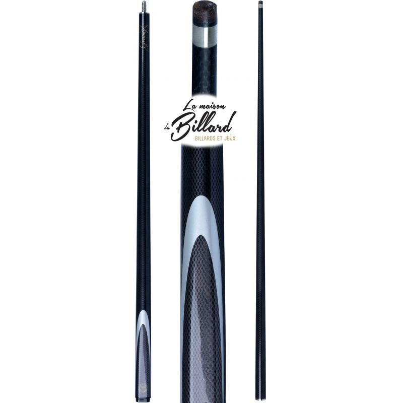 Coffret 8 Pool queue 1/2 noir gramax. Graphite effet carbone