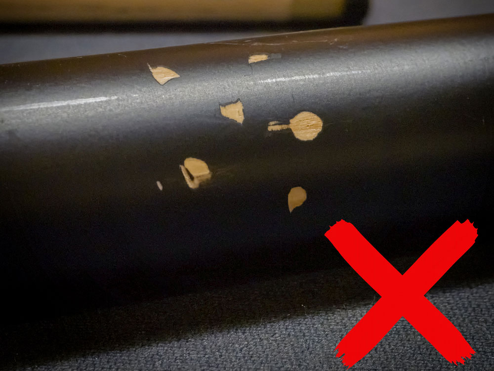 Queue de billard de mauvaise qualité