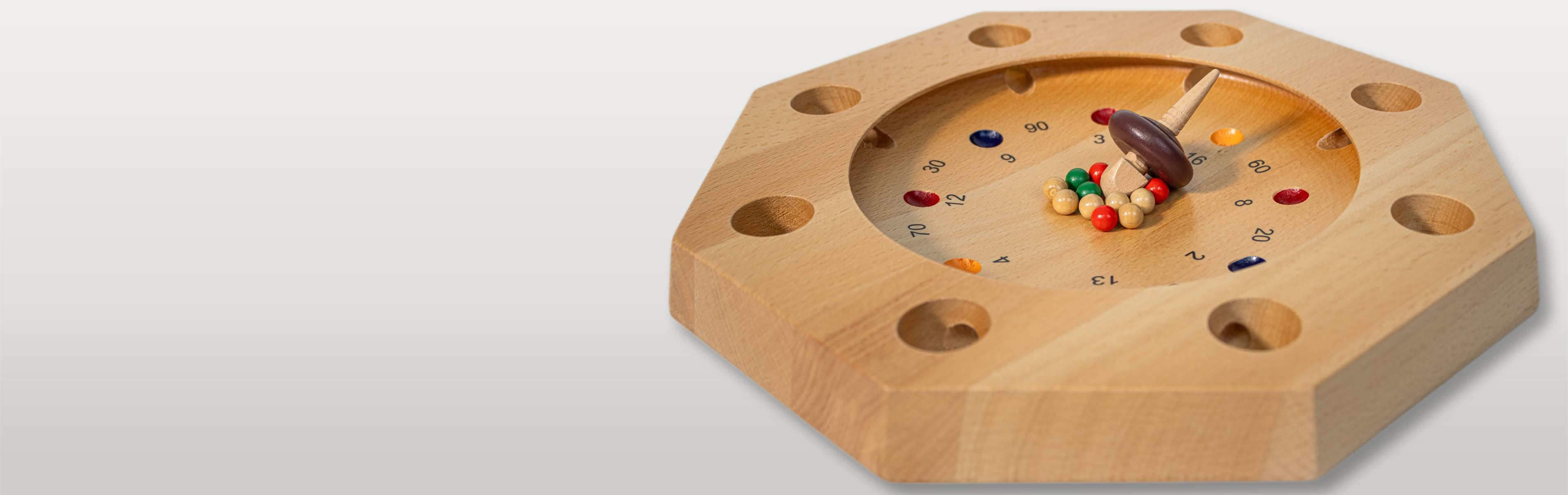 Jeu Octoroulette en bois – plateau octogonal