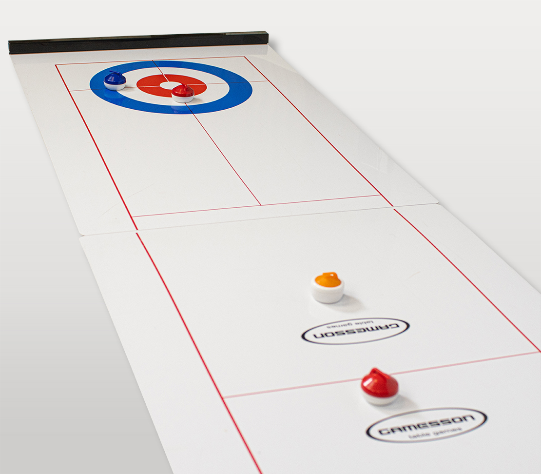 plateau shuffle curling géant en jeu