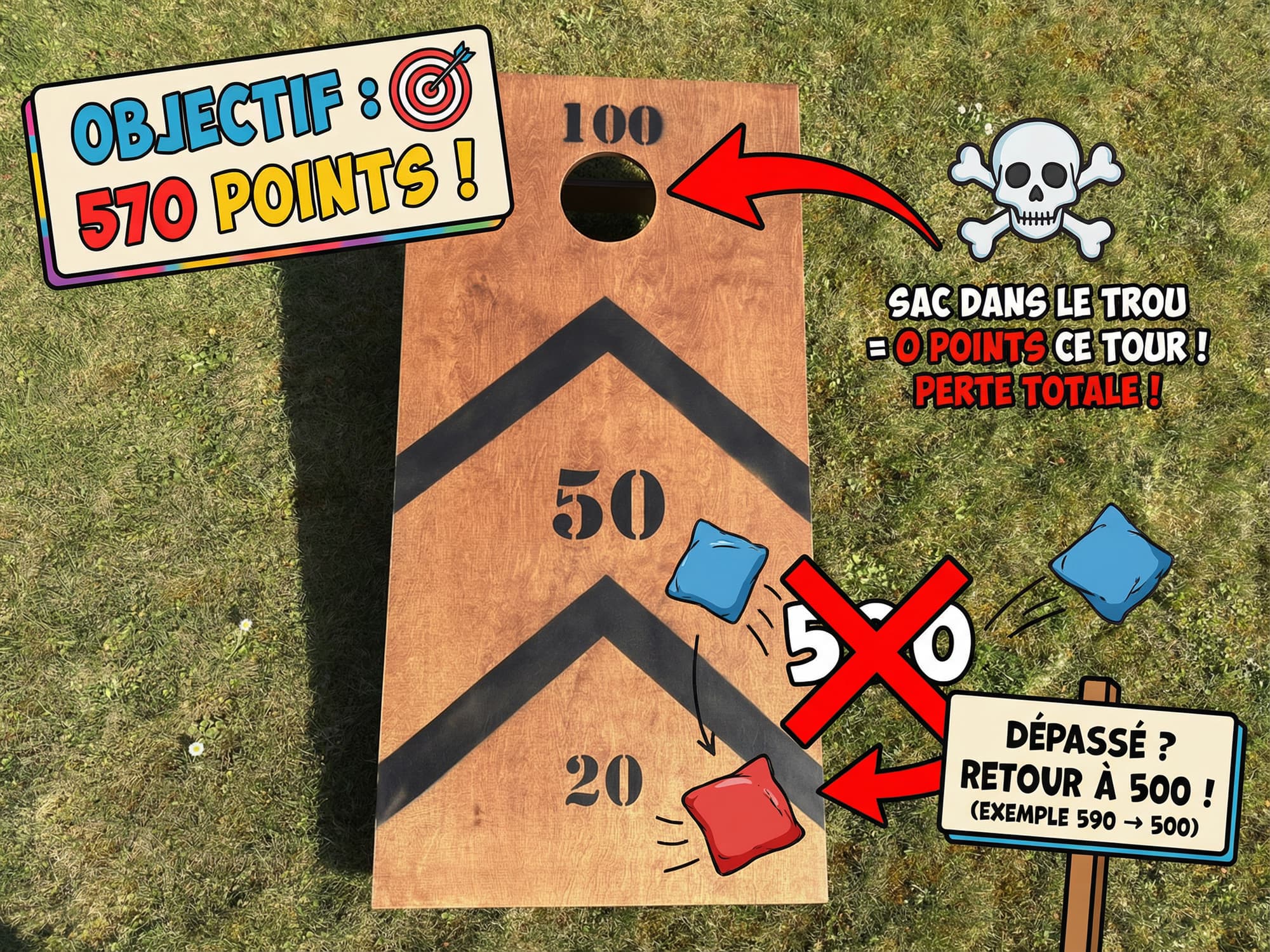 Variante jeu de cornhole 570