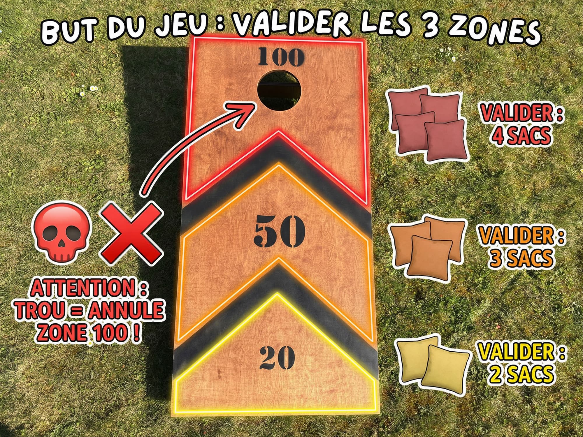 variante 2 jeu de cornhole La Maison du Billard