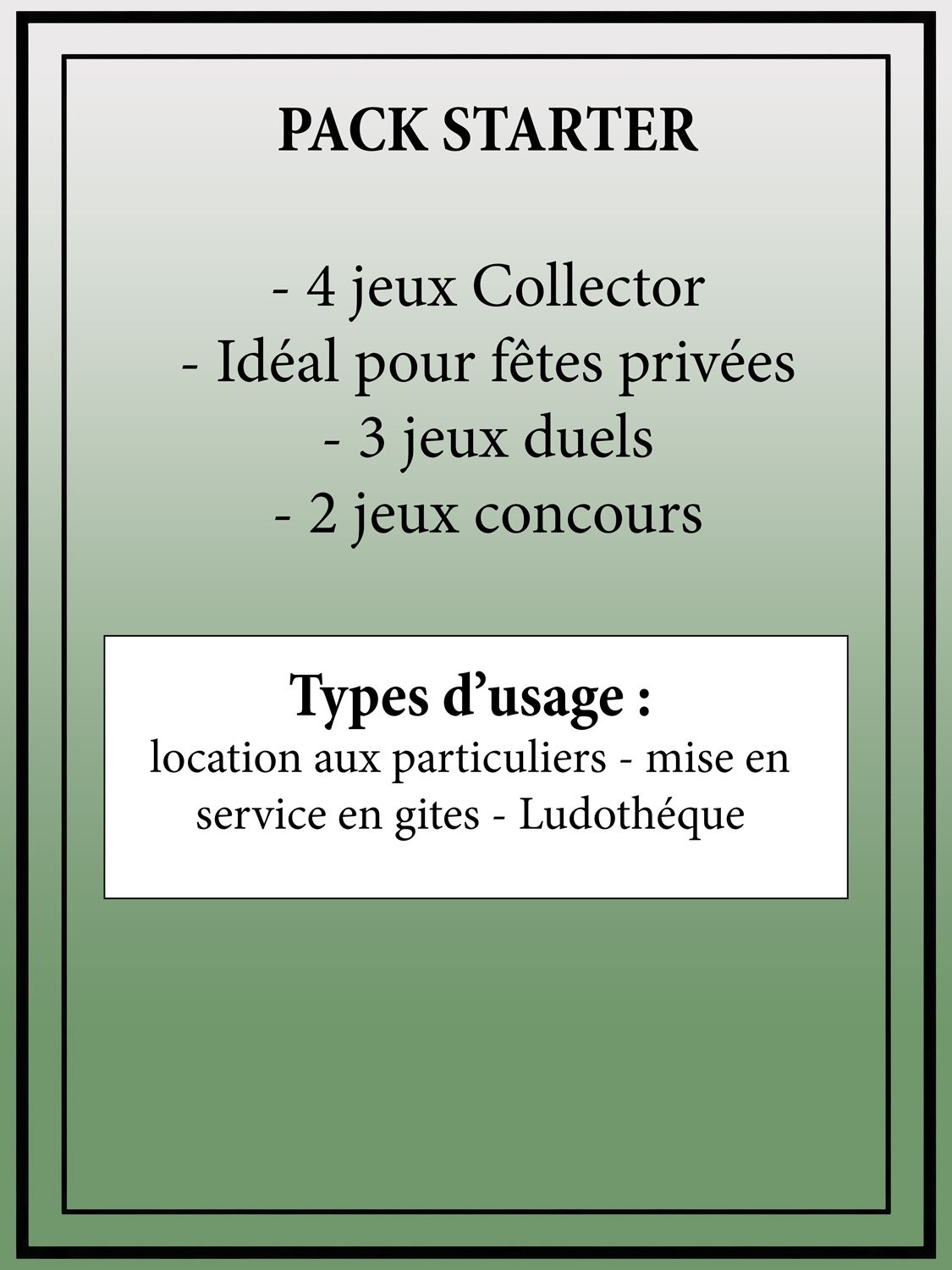 Pack jeu starter