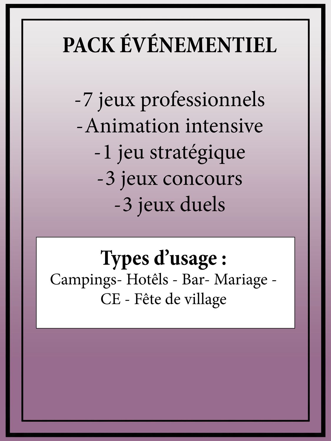 Pack animateur