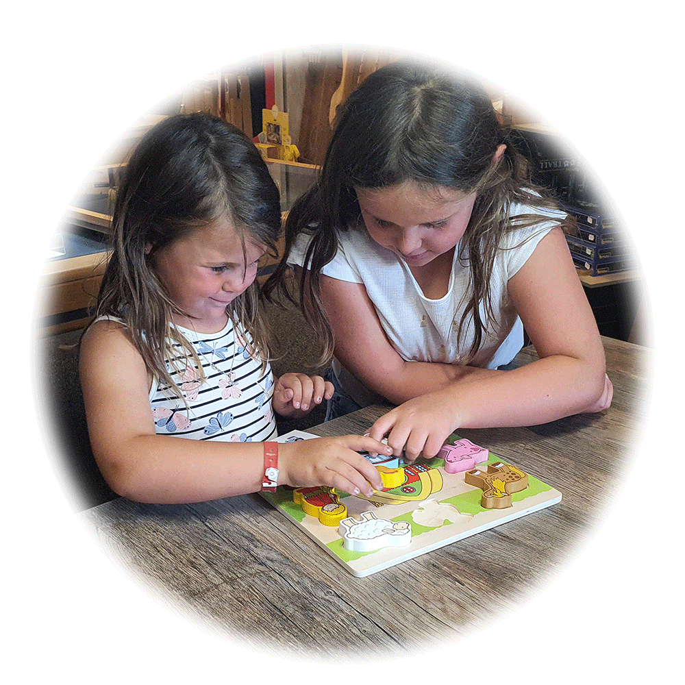 puzzle jouet en bois ferme